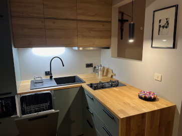 Fully equipped apartment kitchen in Sella Nevea